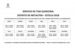 SERVICIO DE TAXI 2018