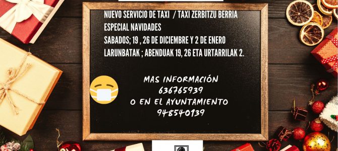 BANDO -NUEVO SERVICIO DE TAXI – ESPECIAL NAVIDADES BANDO -NUEVO SERVICIO DE TAXI – ESPECIAL NAVIDADES