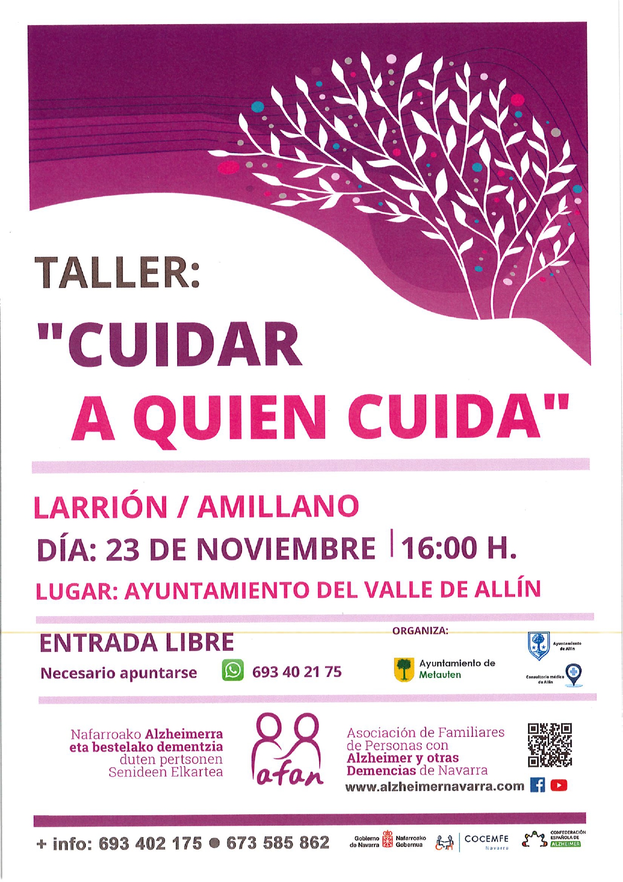 TALLER «CUIDAR A QUIEN CUIDA»