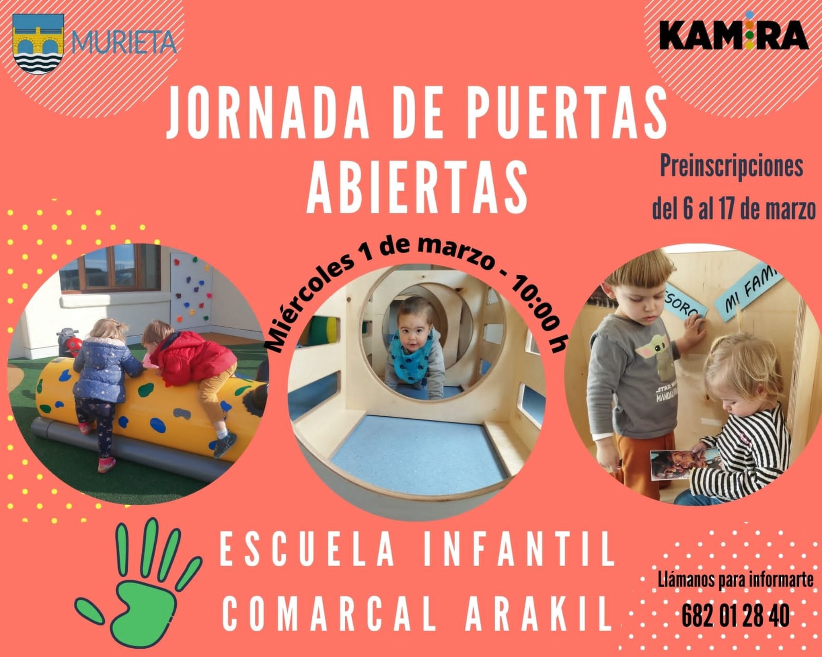 JORNADA DE PUERTAS ABIERTAS PARA PREINSCRIPCIONES CURSO 2023-2024 CENTRO 0-3 MURIETA JORNADA DE PUERTAS ABIERTAS PARA PREINSCRIPCIONES CURSO 2023-2024 CENTRO 0-3 MURIETA